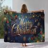 Merry Christmas Tree Santa Claus Fairy Tale Kid Gift Soft Flannel Throw Blanket,Cozy Blanket for Bed,Sofa,Living Room,Home Decor
