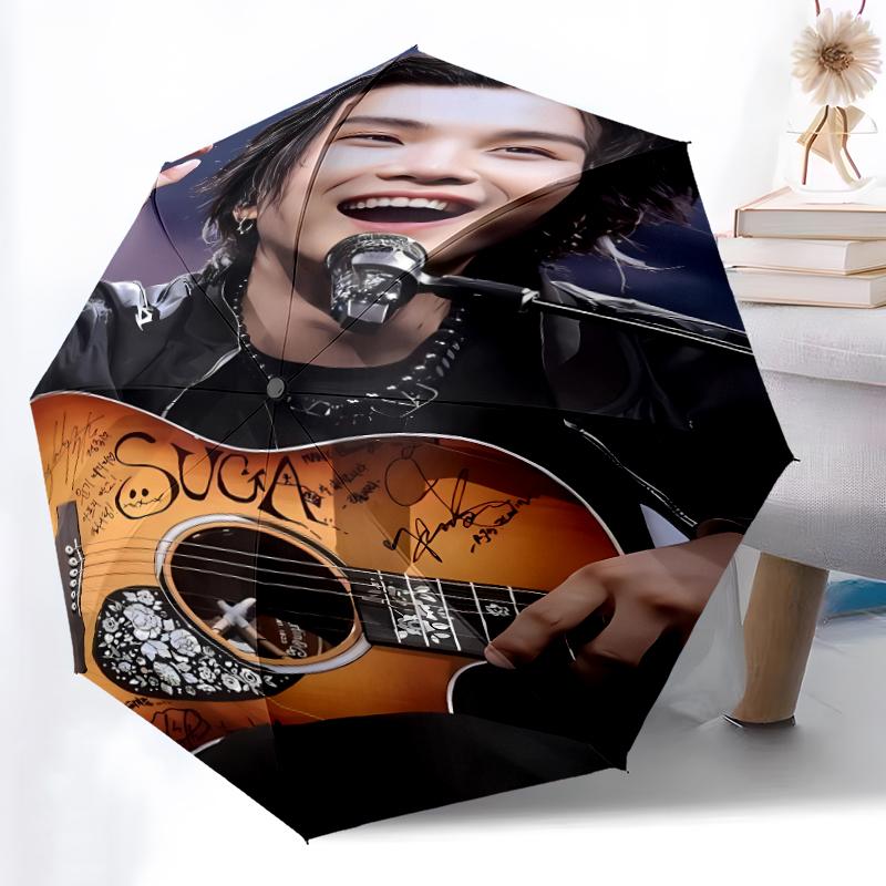 Printed Min YoongiPrinted Folding Umbrella,Outdoor,Leisure,And Travel Umbrella,Durable Umbrella Fabric,Birthday And Holiday Gift