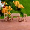Miniature Wooden Table and Chair Set for Dollhouse Accessories Rustic Style Furniture for DIY Decoration Projects