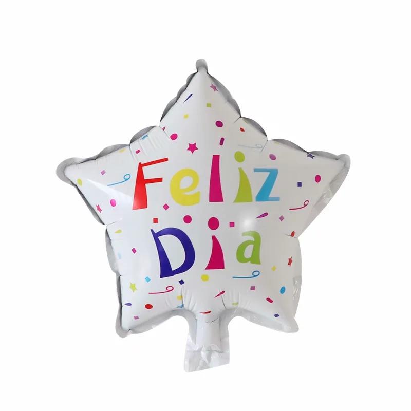 10Pcs Feliz Cumpleaños Día AIr Globos 10inch Colorful Mini Spanish Happy Birthday Foil Balloons Home Party Decorations Kids Gift