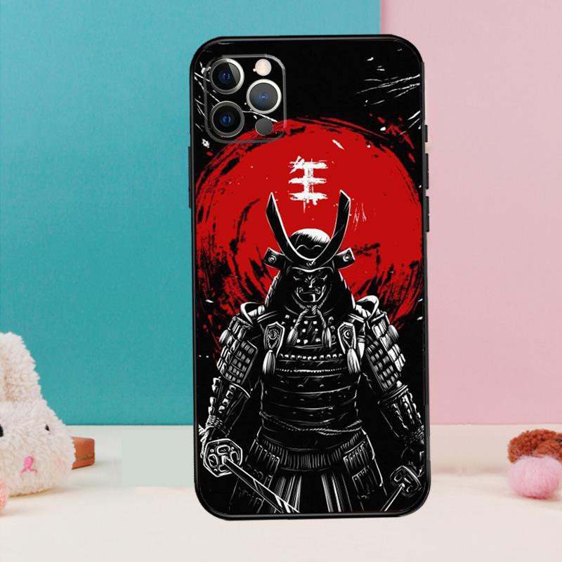 Japanese Samurai Phone Case For iPhone 17 Air 16 15 14 12 11 13 Pro Max 12 13 mini 15 16 Plus 16e Cover Coque