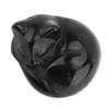 Cat Crystal Statue Compact Multifunctional Cute Crystal Sleeping Cat Decoration for Home Obsidian (Black Stone)