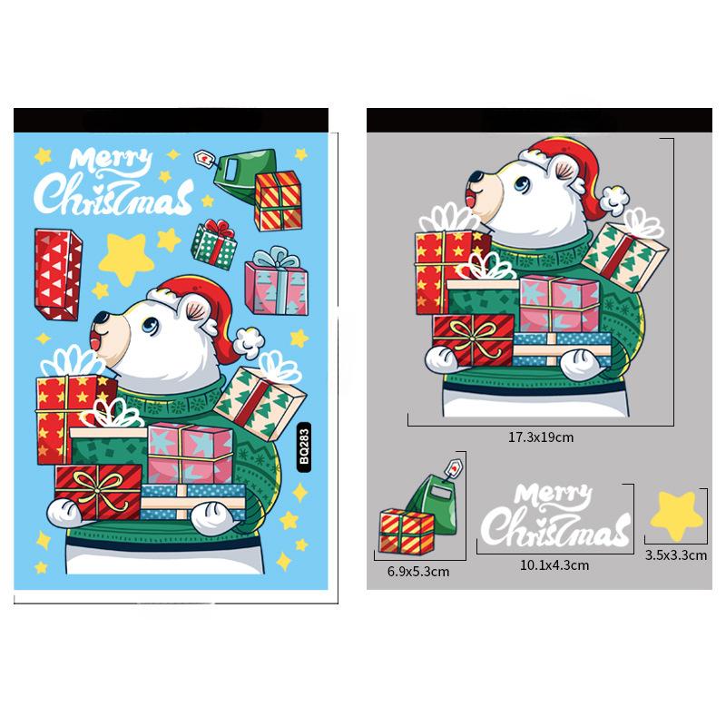 Vánoční dekorace Samolepky na okno Cartoon Elk Santa Claus Sněhulák Vánoční zrcadlové samolepky Veselé Vánoce Samolepka Nový rok