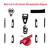 Carbon Fiber Interior Decor Stickers for Black Cat Ora R1: Central Control, Gear Position, and Door Panels