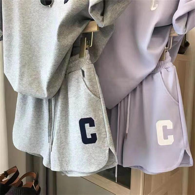 Sommer Casual Shorts Anzüge Frauen Lose Dünne T Shirts und Weite Bein Kurze Hosen Zwei Stück Set Frauen Sets