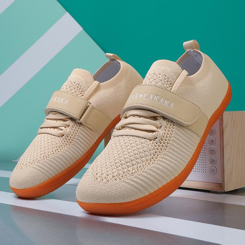 2025 new men's and women's wide last shoes comfortable wide head shoes breathable soft sole couple fly knitting sports fitness barefoot shoes