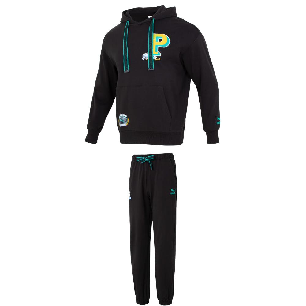 

Puma Sports Hooded Breathable Pullover Running Drawstring Jogger Sweatshirt Set Men sweatshirt set 625801-01+625803-01 L