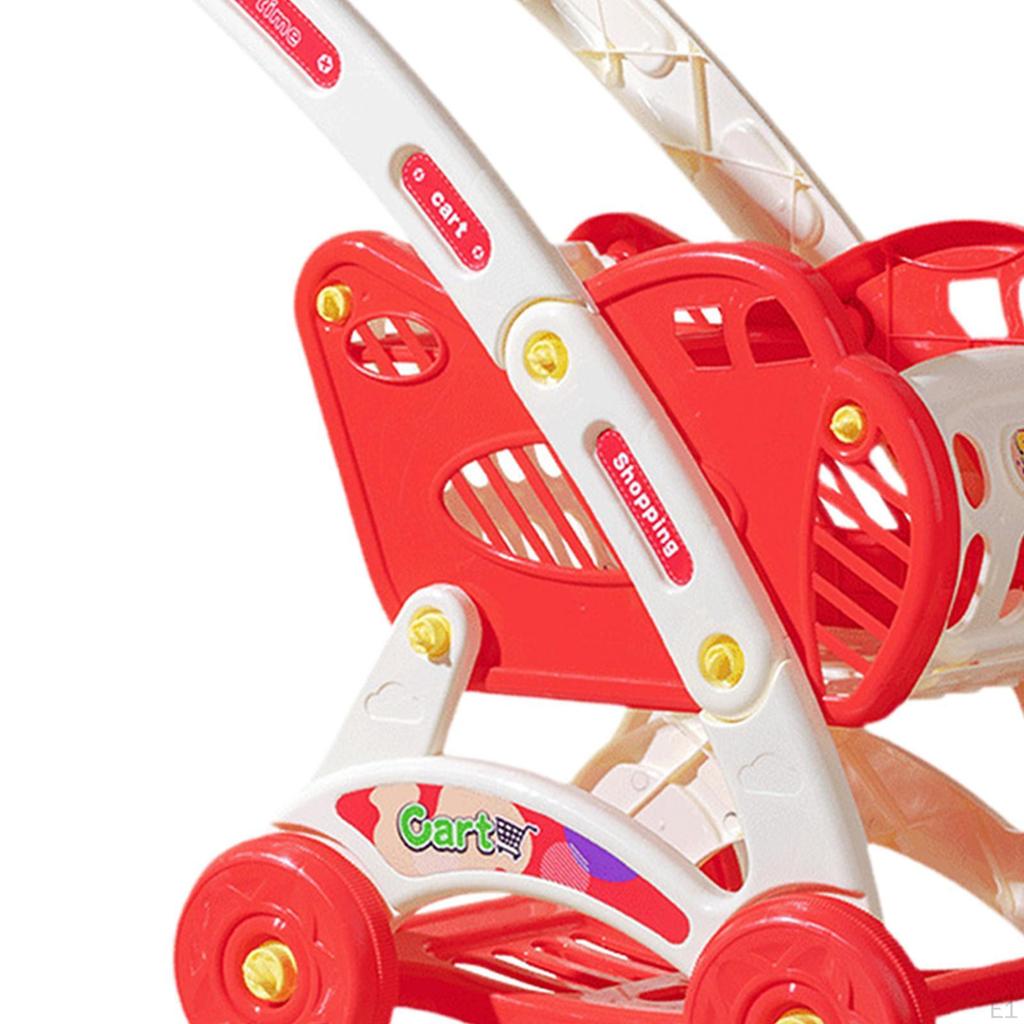 Kinder Mini Einkaufswagen Spielzeug für Supermarktspiel, Geschenkidee Geburtstage, Kleines Wagen Set