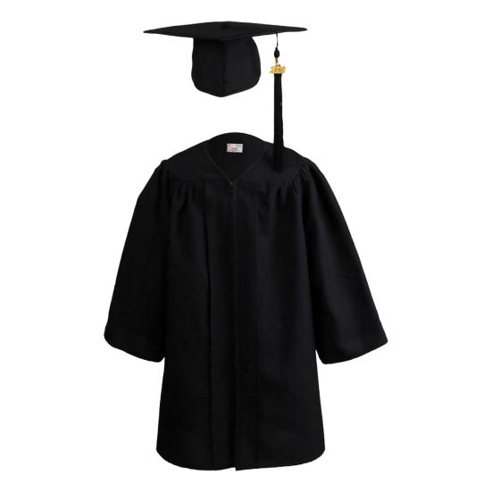 

Kindergarten Graduation Gown And Cap Set 2026 Graduation Gown with Hidden Zipper Gold Tassel Kids Elementary School Graduation Outfit 110cm чёрный