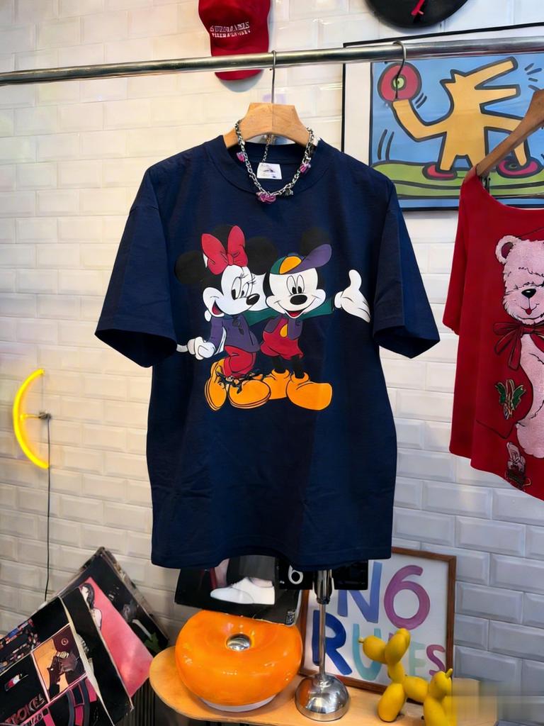 Disney Mickey Minnie Mouse Vintage T Shirt Women Man 2026 Summer Short Sleeve Cotton Tops Graphic Tee Casual Fashion Y2k Clothes