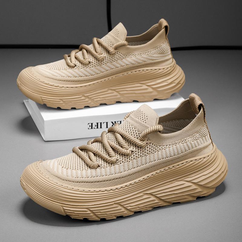 

2024 spring men s shoes new flying woven versatile casual simple breathable one-pedal sports mesh shoes trendy casual shoes 39 хаки