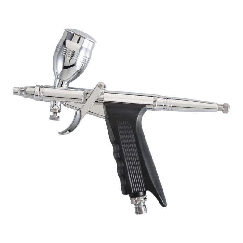 Airbrush Kit Airbrush Guns Single Action Gravity Feed Set 0.38 & 0.5mm Needles 1/2 & 1/4OZ Fluid Cup Multi-Purpose