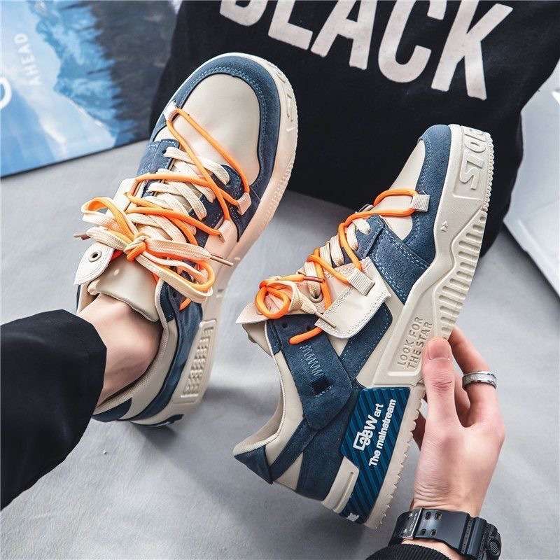 Men's Shoes Summer Breathable Board Shoes Black and White Panda Platform Soles Student Trend Sports Shoes Men's Height-increasing Casual Trendy Shoes