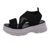 Platform Sandals Women Summer 2022 Fashion Open Toe Shoes Ladies Mesh Slip-on Comfortable Party Sandles