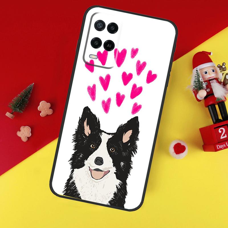 Border Collie Watercolor Case For Oppo A38 A18 A58 A78 A98 A74 A94 A54 A80 A60 A40 A96 A76 A16 A15 A17 A57 A5 A6 Pro