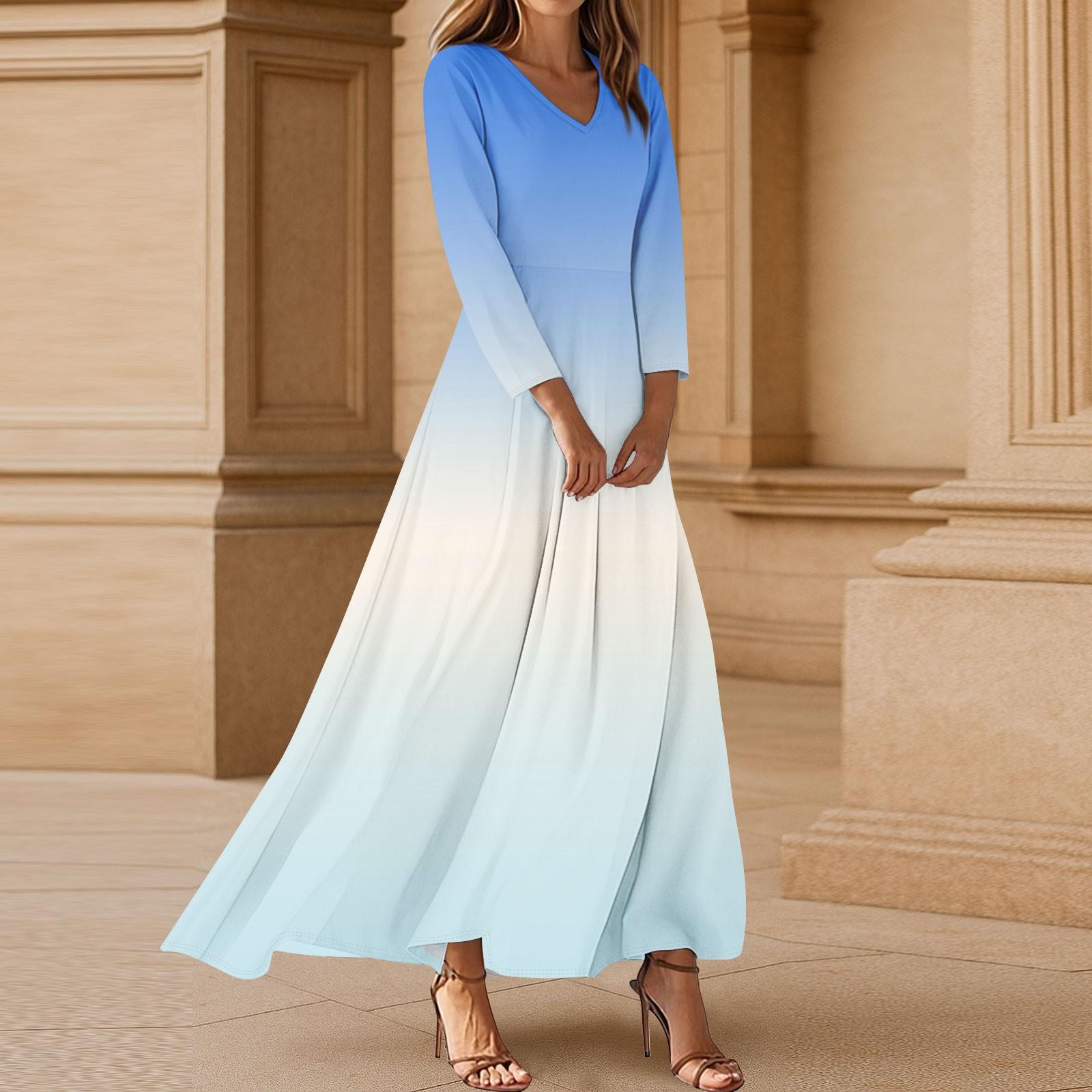 

Платья для женщин Винтажное туниковое платье миди с завышенной талией Летнее повседневное платье с рукавом 3/4 XL белый