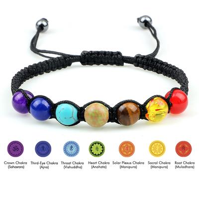 7 Chakra Healing Beaded Bracelet Reiki Prayer Balance Beads Bracelet Handmade Braided Bangles For Women Men Adjustable