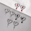 Trend Cross Black Heart Shaped Pendant Earrings Set  Luxury Quality Jewelry Birthday Gift