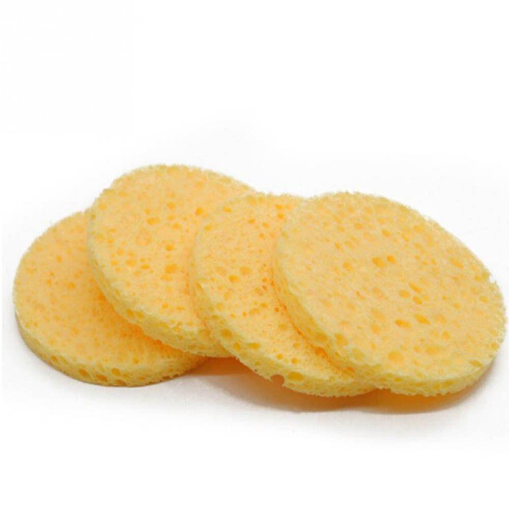 Yellow Soft Round Tools Beauty Makeup Pads Face Wash Cleansing Sponge Cosmetic Puff