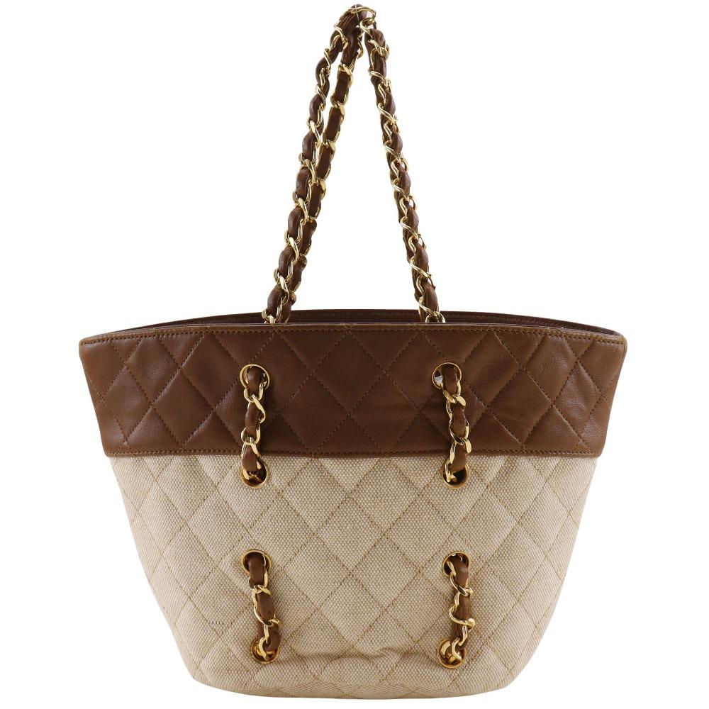 

CHANEL Chain bag Handbag Matelasse Brown canvas/leather Women Used