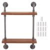 Wall Mounted Shelf Solid Wood Board Wrought Iron Pipe Retro Floating Shelves Wall Shelf for Home