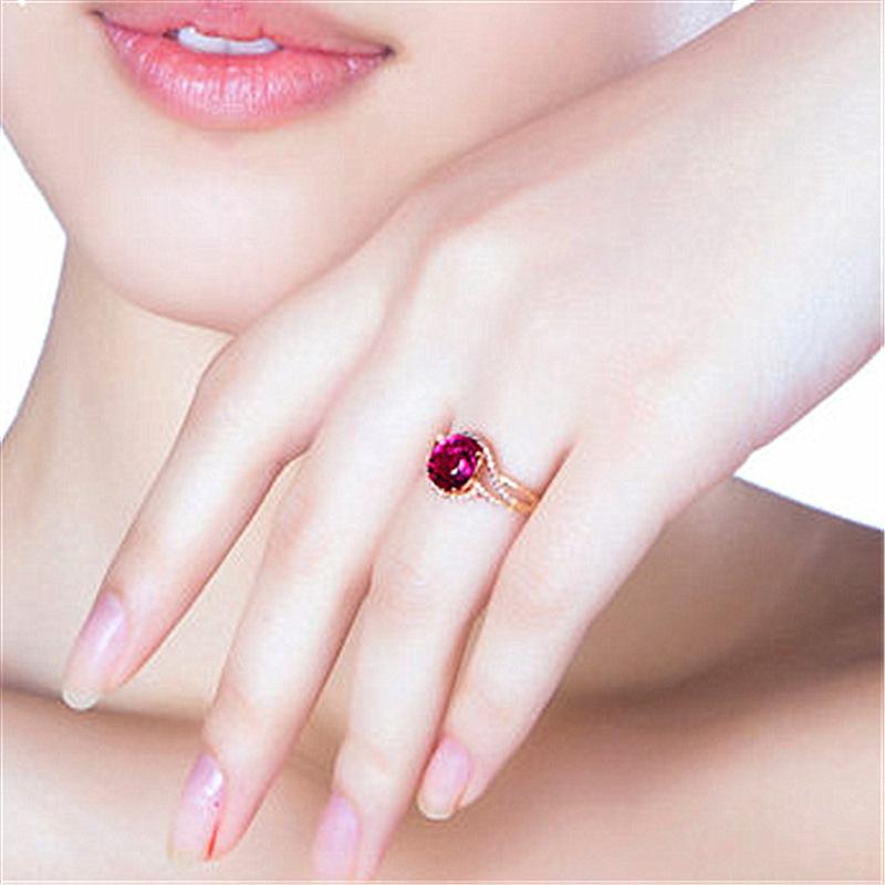 Elegant and Minimalist Socialite 2-carat Tourmaline Red Ring with Multiple Luxurious Diamond Studded Rings 2026