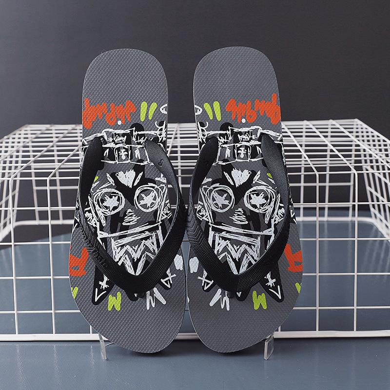 2025 New Men's Rubber Flip-Flops Trendy Anti-Slip Beach Sandals for Summer Casual Non-Slip Slippers Students Lightweight Stylish