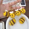 5pcs Fashion Woolen Knitting Little Bee Keychain DIY Handmade Bag Pendant Keyring for Friend Gifts Cartoon Cute Animal Key Chain