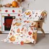 Fall Orange Pumpkin Throw Blanket Thanksgiving Harvest Lightweight Flannel Fleece Throw Blanket Autumn Happy Dog Throw Blankets Cozy Fuzzy Plush