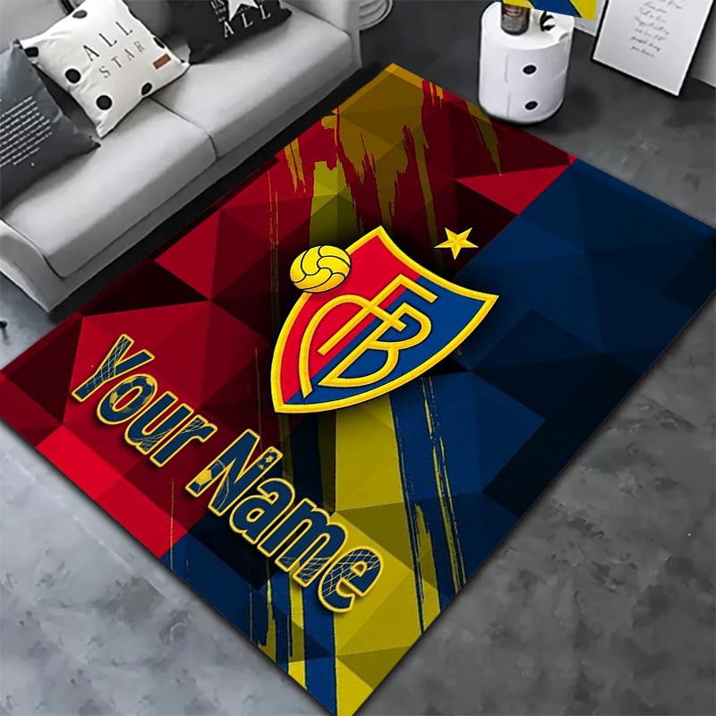 Fc Basel Crest Custom Name Carpet Rug For Living Room Bedroom Home Sofa Decoration Kids Play Nonslip Floor Mat
