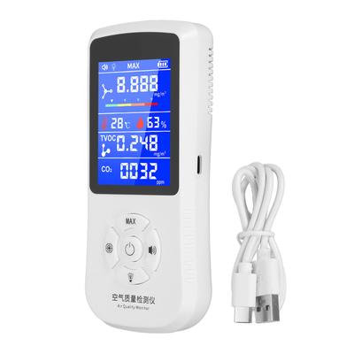 Luftqualitätsmonitor Hohe Genauigkeit Farbbildschirm HCHO CO2 Gasmonitor Alarmdetektor