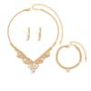 Collana Lusso Clavicola Cena Gioielli Matrimonio Festa Collana Orecchini Bracciale Set Accessori Abito