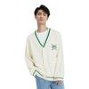 Li Ning Sports Lifestyle Series Daqian World Collaboration Embroidered Letter Single-Breasted V-Neck Long Sleeve Knit Sweater Men Sweater AMBT245-1
