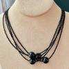 Vintage Black Spinel Natural Black Agate Commuter Collarbone Chain Neck Chain Atmosphere Necklace