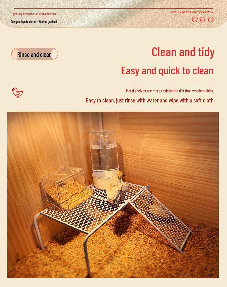 Rooster Ornament Shelf & Chicken Coop Feeder Platform