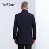 Yalu Men's Mid-Length Wool Blend Coat with Detachable Down Liner
