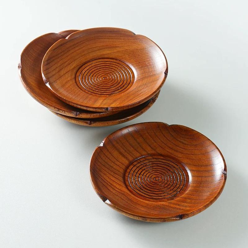 Rundes Massivholzschälchen Kreatives Beilagen-, Dipsaucen- und Gewürzschälchen, Snackschälchen für Trockenfrüchte