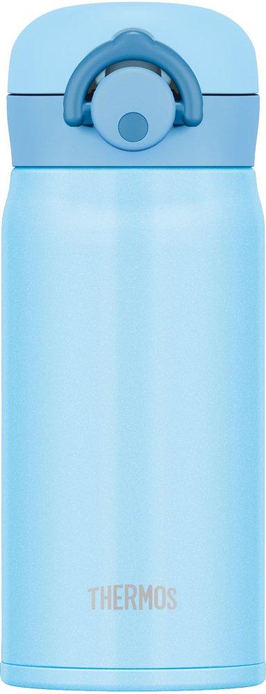 Thermos Vacuum Insulated Portable Mug with Light LB One-Touch Opening, 350ml, Blue, JNR-350