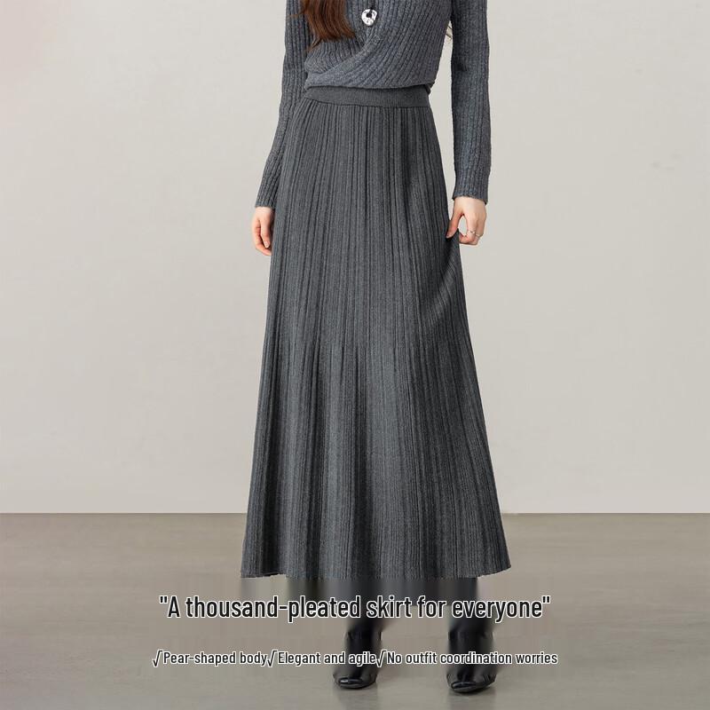 Women's Elegant Pleated A-line Winter Skirt