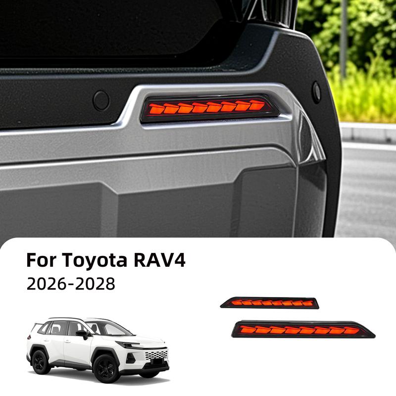 Dynamic Sequential LED Rear Bumper Fog Lamp Turn Signal Smoke Red Lens Auto Accessories For Toyota RAV4 2026 2027 2028 2Pcs