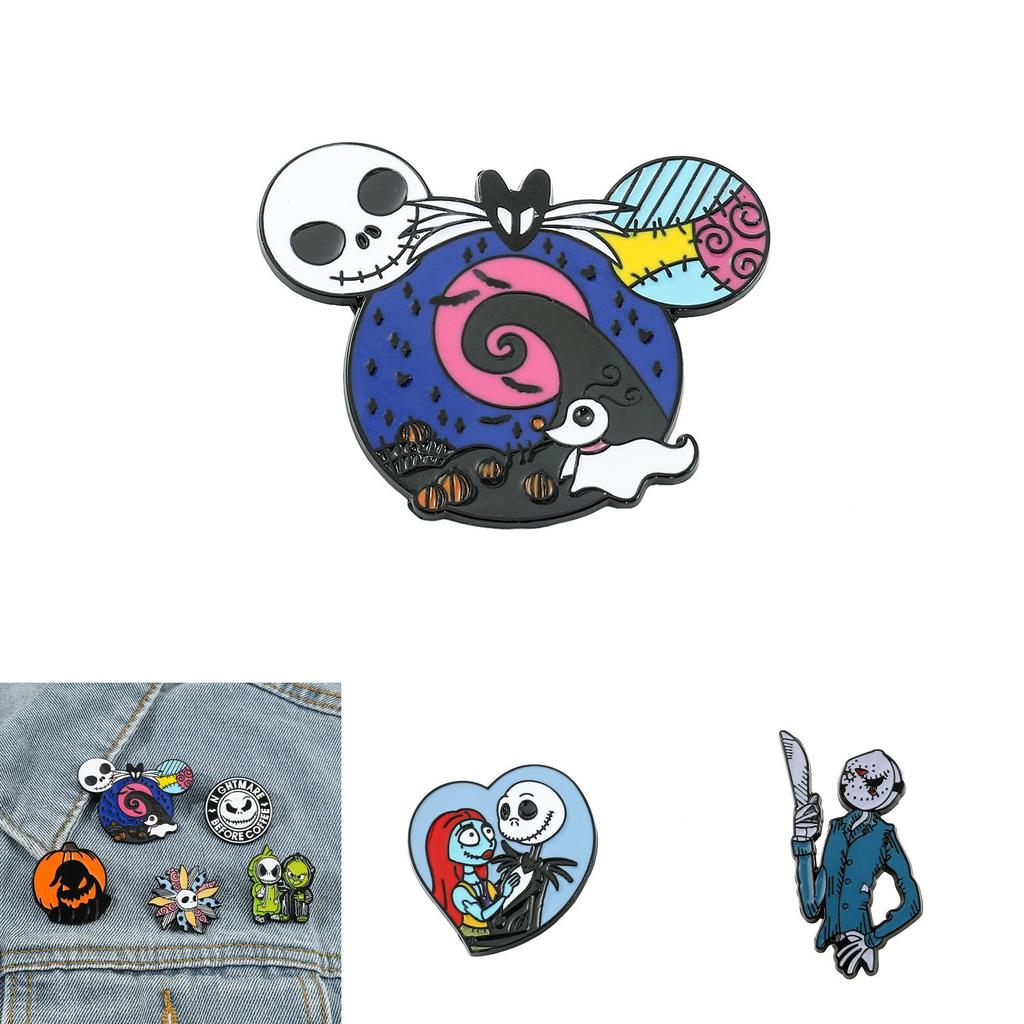 Christmas Nightmare Series Brooch Gothic Witch Pin European And American Halloween Collection Metal Badge