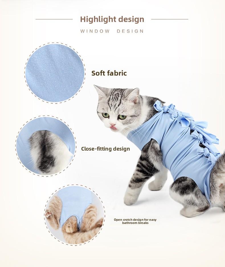 Pet clothing postoperative sterilization clothing weaning anti licking isolation of bacteria breathable and comfortable