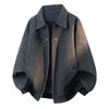 Autumn and winter jacket men's new ruffian handsome trendy brand American lapel pu leather jacket velvet men's top coat