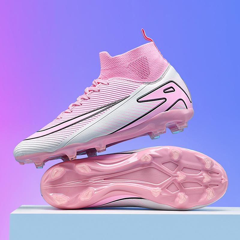2025 New Football Shoes Women's Shoes Breathable High Spike Broken Nail Football Shoes Indoor Training Shoes
