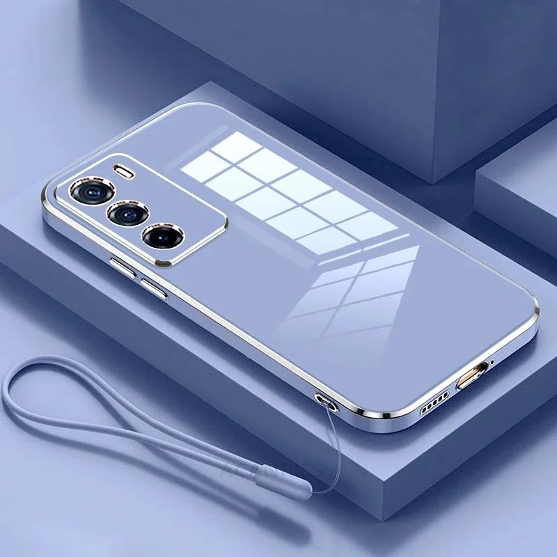 Luxury Plating Case for OPPO Reno 13 F 12 11 7 10 Pro A3 A98 A94 A78 A74 A58 A57 A54 A38 A16 Silicone Soft Shell with Lanyard Hand Rope