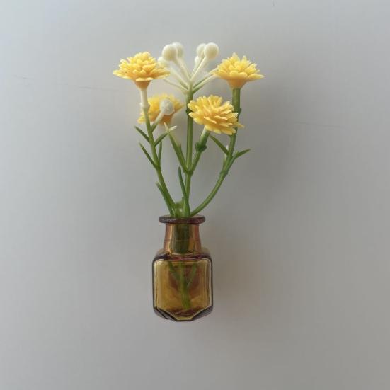 Mini Vase Magnets for Fridge Cute Tiny Magnetic Glass Vases Refrigerator Accessories Small Plant Pot for Locker Office Kitchen Decoration