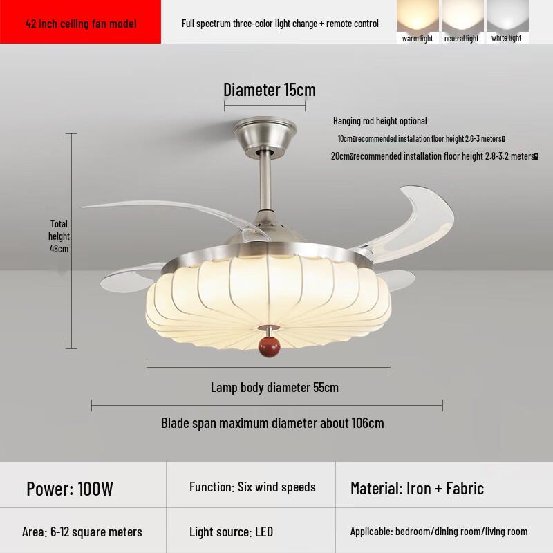 

Vintage Integrated Fan Chandelier