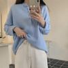 Sweater Women's Loose Solid Color Pullover Long Sleeve Knitted Top