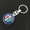 MSNS8 Blue Key Rings Leave Keychain - Fashion Creative Four Leaves Steel Lucky Key Chain Jewelry for Wholesale
