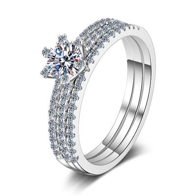 Anello da Donna JoyceJelly con Diamante Moissanite Colore D da 0,5 o 1 ct Gioiello di Lusso per Matrimonio Fidanzamento Argento Sterling 925 Placcato Oro Pt950